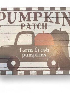 Pumpkin Patch Farm Fresh Pumpkins Sign - Brown, Orange, White